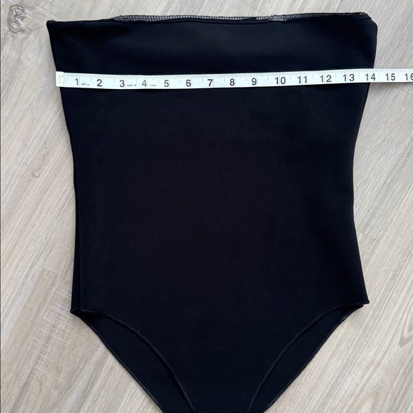 Zara Black Stretch Bandeau Strapless Bodysuit.  Sz L - Picture 10 of 15